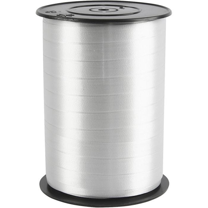 Cadeaulint, B: 10 mm, glossy, zilver, 250 m/ 1 rol