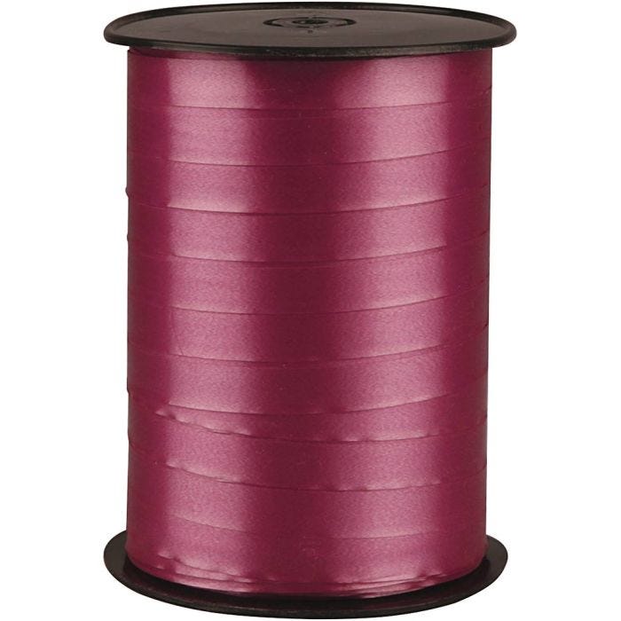 Cadeaulint, B: 10 mm, glossy, robijnrood, 250 m/ 1 rol