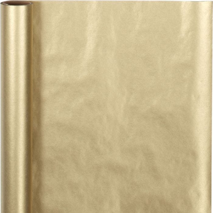 Cadeaupapier, B: 50 cm, 60 gr, goud, 5 m/ 1 rol