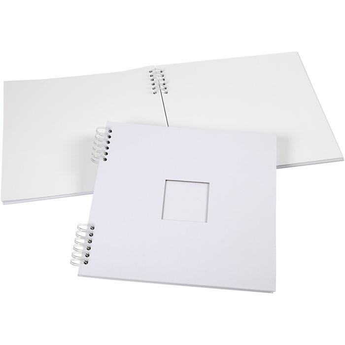 Spiraal gebonden Scrapbook, afm 30,5x30,5 cm, 250 gr, wit, 1 stuk