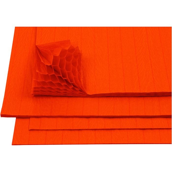 Harmonica papier, vel 28x17,8 cm, oranje, 8 vel/ 1 doos