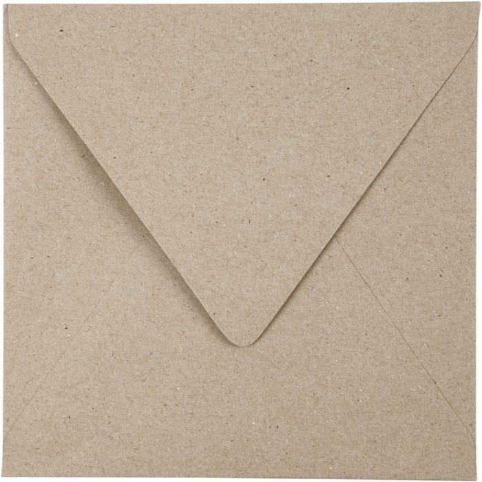 Gerecyclede envelop, afmeting envelop 16x16 cm, 120 gr, naturel, 50 stuk/ 1 doos