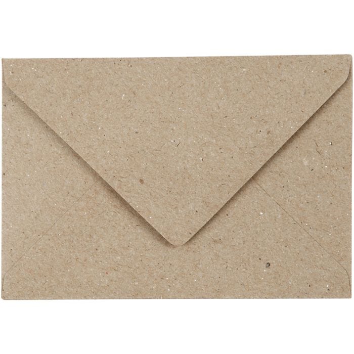 Gerecyclede envelop, afmeting envelop 7,8x11,5 cm, 120 gr, naturel, 50 stuk/ 1 doos