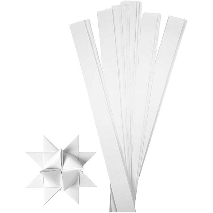 Vlechtstroken, L: 73 cm, d 11,5 cm, B: 25 mm, wit, 100stroken/ 1 doos
