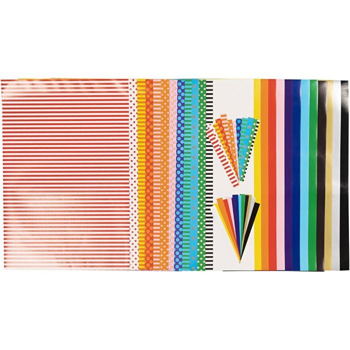 Glanspapier, vel 32x40 cm, 80 gr, 1 set