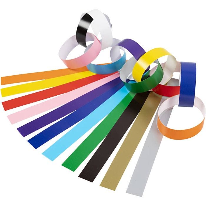 Slinger Stroken, L: 16 cm, B: 15 mm, diverse kleuren, 2400 stuk/ 1 doos