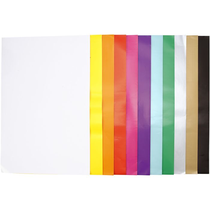 Glanspapier, vel 32x48 cm, 80 gr, diverse kleuren, 11x25 vel/ 1 doos