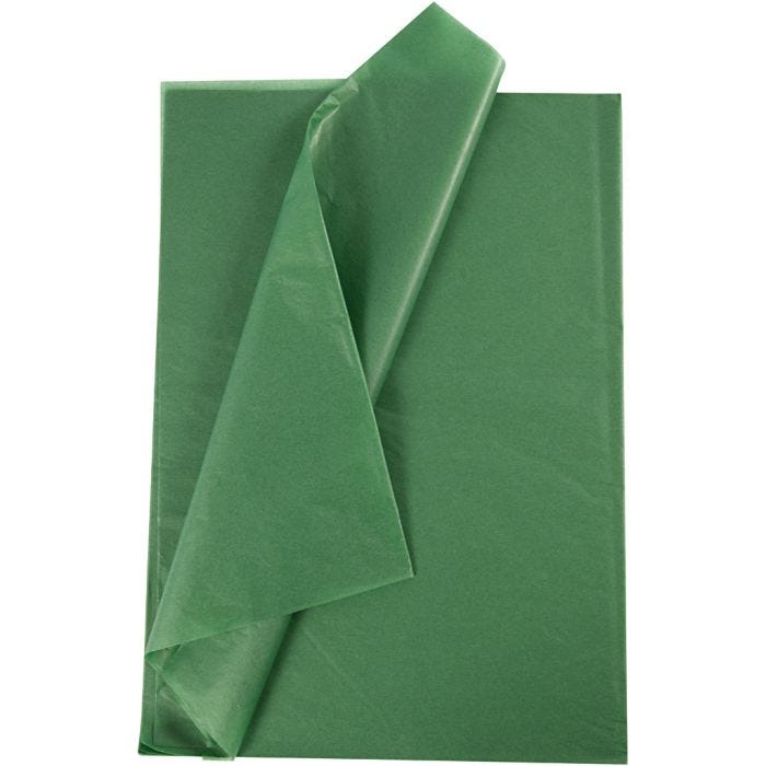 Tissuepapier, vel 50x70 cm, 17 gr, groen, 25 vel/ 1 doos