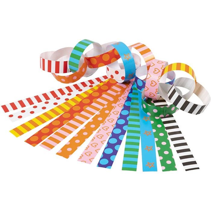 Slinger stroken, bedrukt, L: 16 cm, B: 15 mm, 400stuk/ 1 doos