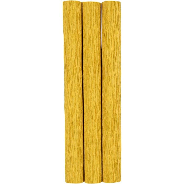 Crêpepapier, vel 25x60 cm, Crêpe-verhouding: 180%, 105 gr, curry, 3 vel/ 1 doos