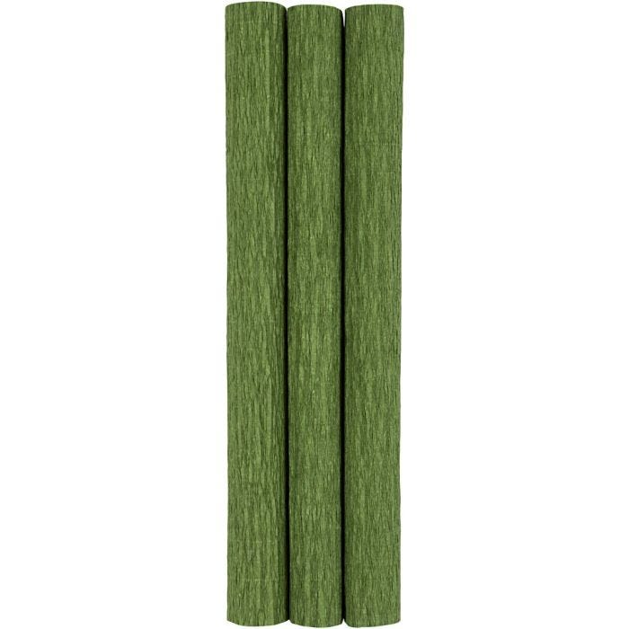 Crêpepapier, vel 25x60 cm, Crêpe-verhouding: 180%, 105 gr, lime groen, 3 vel/ 1 doos