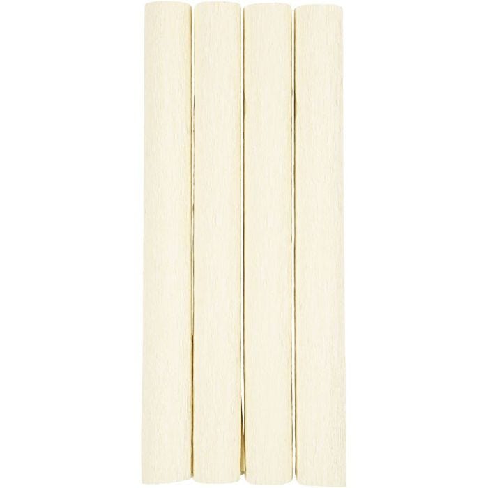 Crêpepapier, vel 25x60 cm, Crêpe-verhouding: 180%, 105 gr, off white, 4 vel/ 1 doos