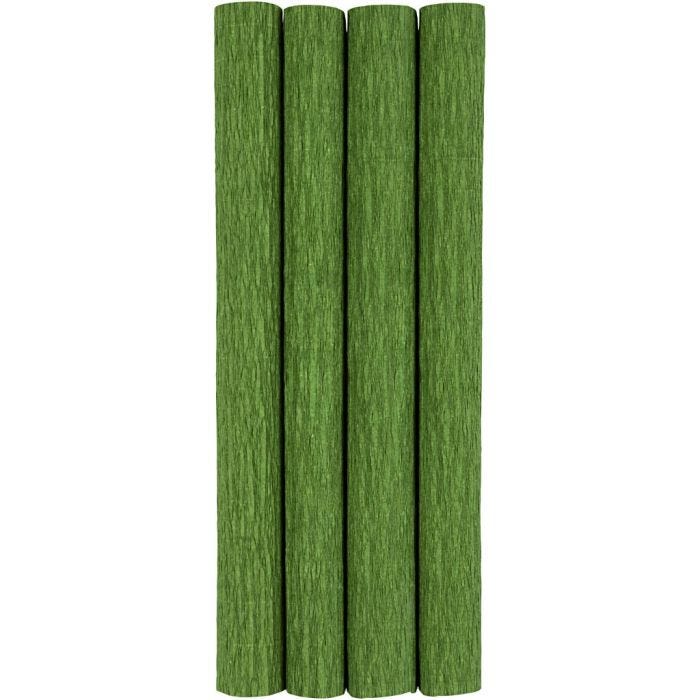 Crêpepapier, vel 25x60 cm, Crêpe-verhouding: 180%, 105 gr, lime groen, 4 vel/ 1 doos