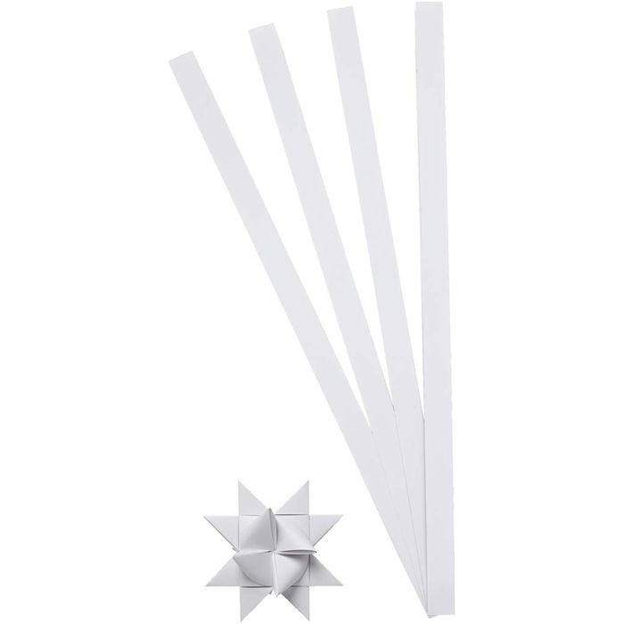 Vlechtstroken, L: 45 cm, B: 10 mm, d 4,5 cm, wit, 100 stroken/ 1 doos