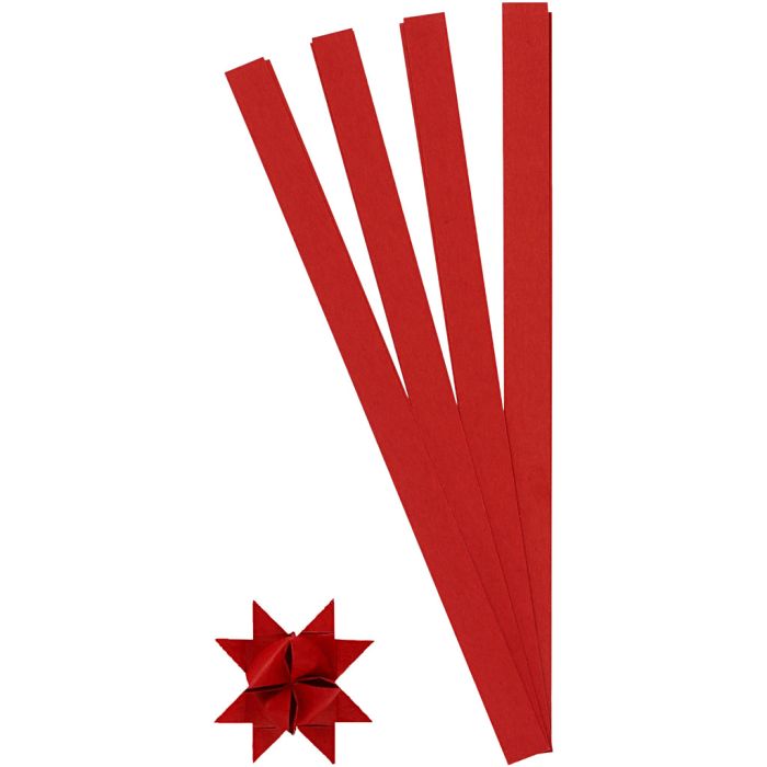 Vlechtstroken, L: 45 cm, B: 15 mm, d 6,5 cm, rood, 100 stroken/ 1 doos