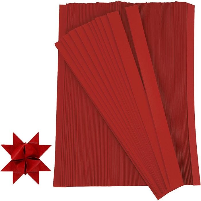 Vlechtstroken, L: 45 cm, d 6,5 cm, B: 15 mm, rood, 500stroken/ 1 doos