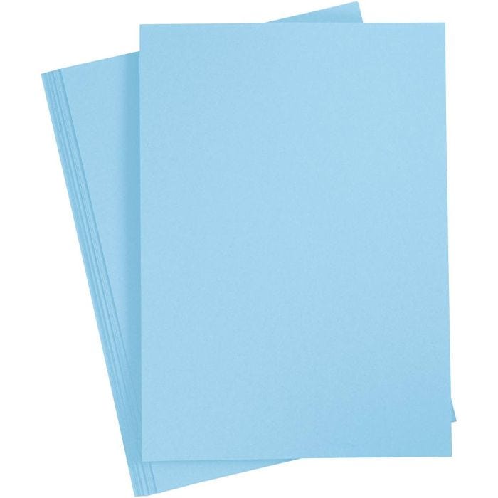 Gekleurd Karton, A4, vel 210x297 mm, 180 gr, lichtblauw, 20 vel/ 1 doos