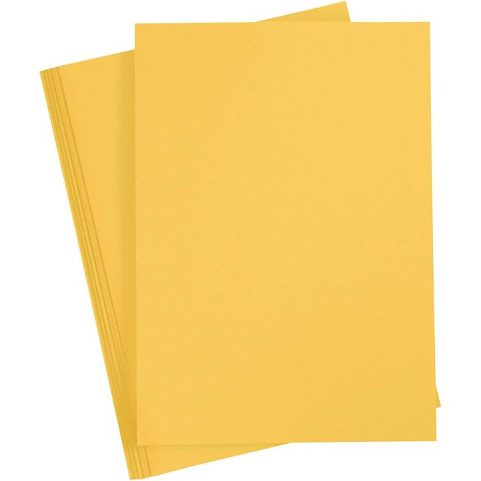 Gekleurd Karton, A4, 210x297 mm, 180 gr, sun yellow, 20 vel/ 1 doos