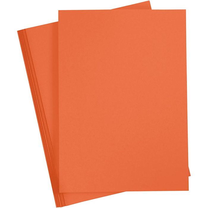 Gekleurd Karton, A4, vel 210x297 mm, 180 gr, oranje, 20 vel/ 1 doos