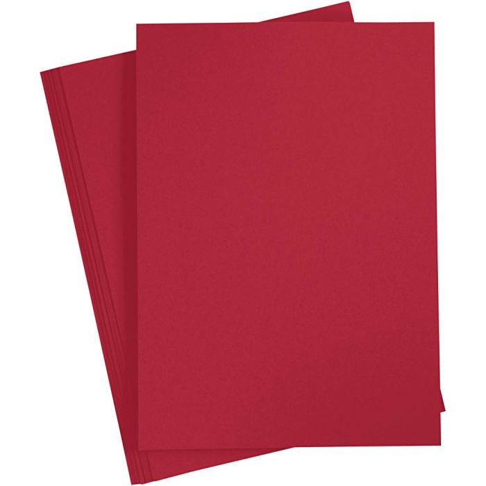 Gekleurd Karton, A4, vel 210x297 mm, 180 gr, kerstrood, 20 vel/ 1 doos