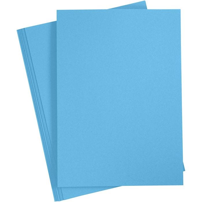 Gekleurd Karton, A4, vel 210x297 mm, 180 gr, blauw, 20 vel/ 1 doos