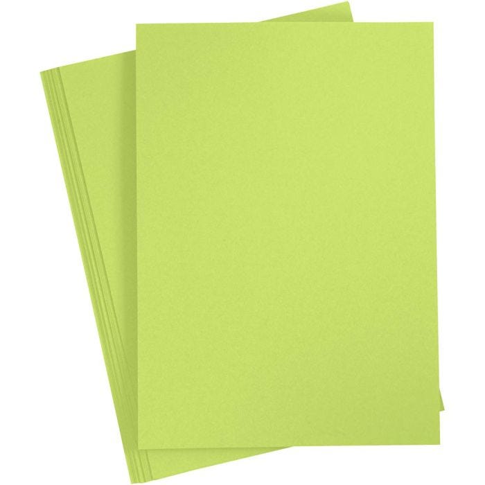 Gekleurd Karton, A4, vel 210x297 mm, 180 gr, lichtgroen, 20 vel/ 1 doos