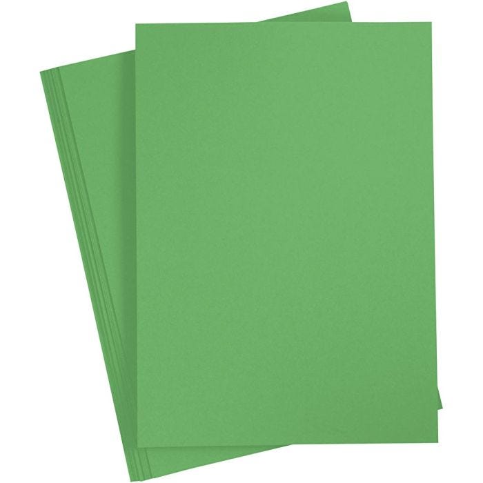 Gekleurd Karton, A4, vel 210x297 mm, 180 gr, gras groen, 20 vel/ 1 doos