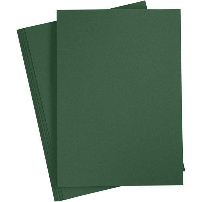 Gekleurd Karton, A4, vel 210x297 mm, 180 gr, donkergroen, 20 vel/ 1 doos
