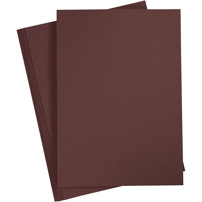 Gekleurd Karton, A4, vel 210x297 mm, 180 gr, donkerbruin, 20 vel/ 1 doos