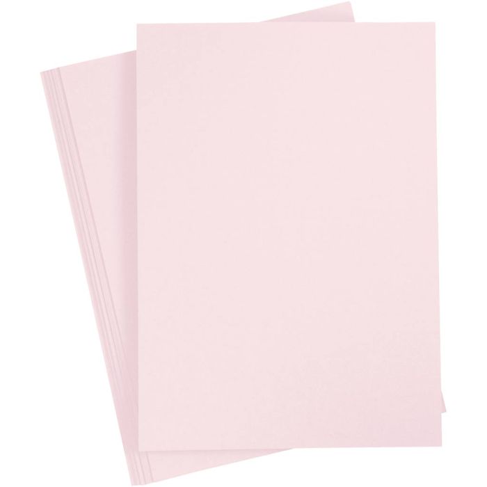 Karton, A4, vel 210x297 mm, 210 gr, lichtroze, 10 vel/ 1 doos