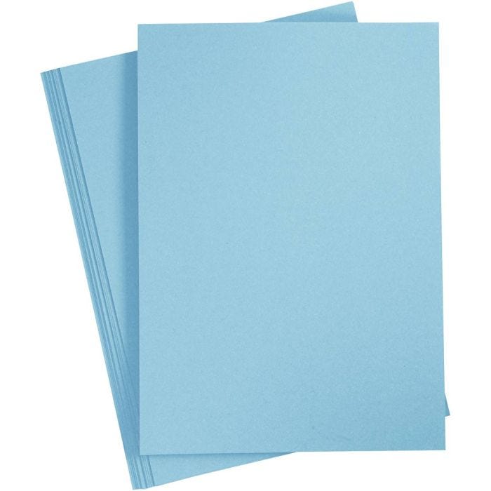 Karton, A4, vel 210x297 mm, 210 gr, lichtblauw, 10 vel/ 1 doos