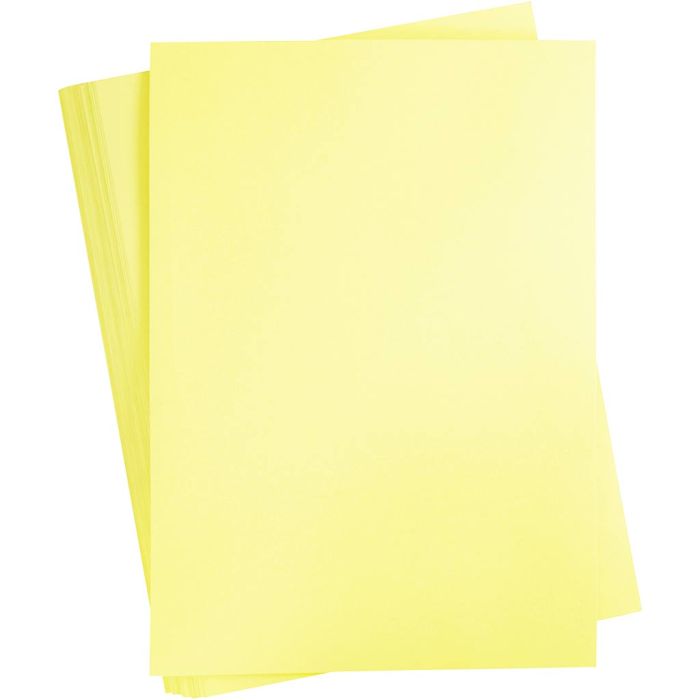 Gekleurd Karton, A2, vel 420x594 mm, 180 gr, lichtgeel, 100 vel/ 1 doos