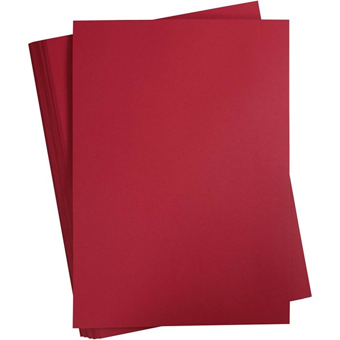 Gekleurd Karton, A2, vel 420x594 mm, 180 gr, kerstrood, 100 vel/ 1 doos