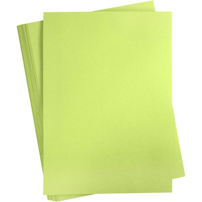 Gekleurd Karton, A2, vel 420x594 mm, 180 gr, lichtgroen, 100 vel/ 1 doos