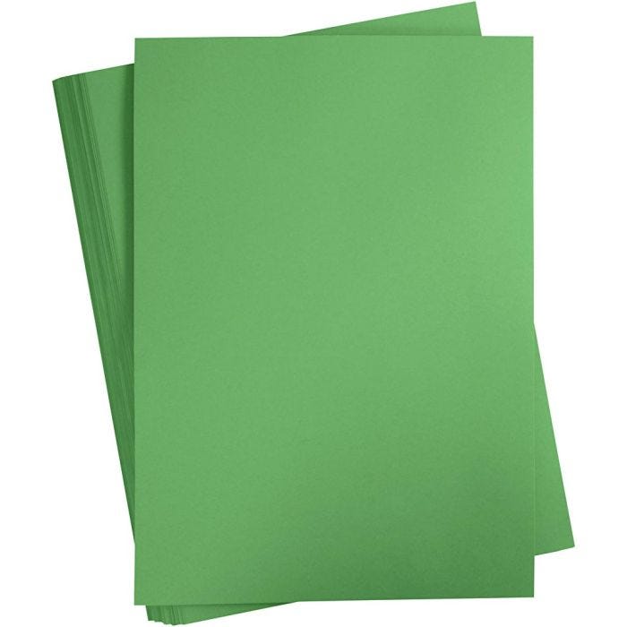 Gekleurd Karton, A2, vel 420x594 mm, 180 gr, gras groen, 100 vel/ 1 doos