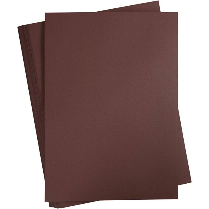 Gekleurd Karton, A2, vel 420x594 mm, 180 gr, donkerbruin, 100 vel/ 1 doos