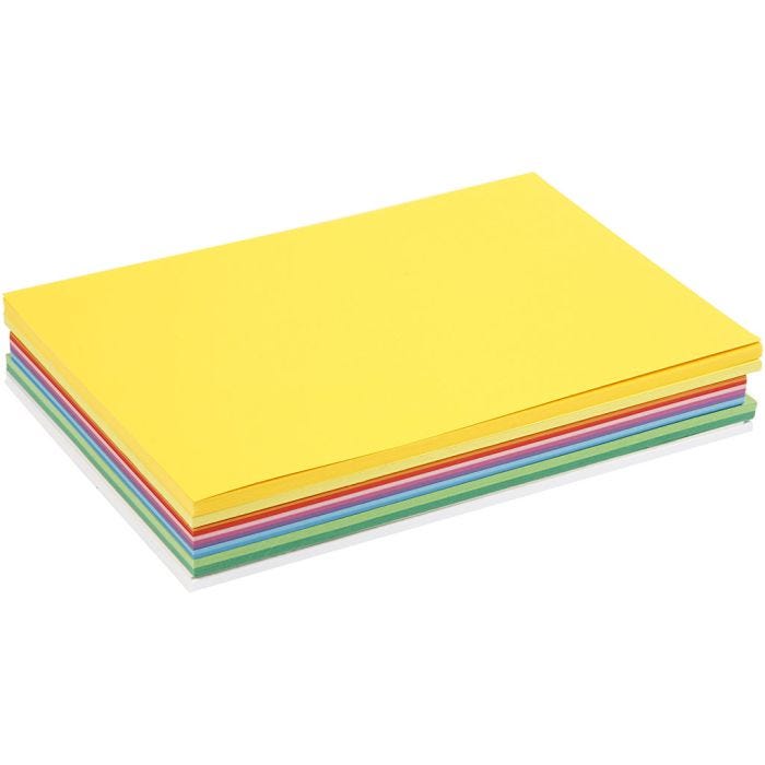 Lentekarton, A4, vel 210x297 mm, 180 gr, diverse kleuren, 300 div vellen/ 1 doos