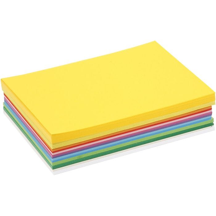 Lentekarton, A5, vel 148x210 mm, 180 gr, diverse kleuren, 300 div vellen/ 1 doos