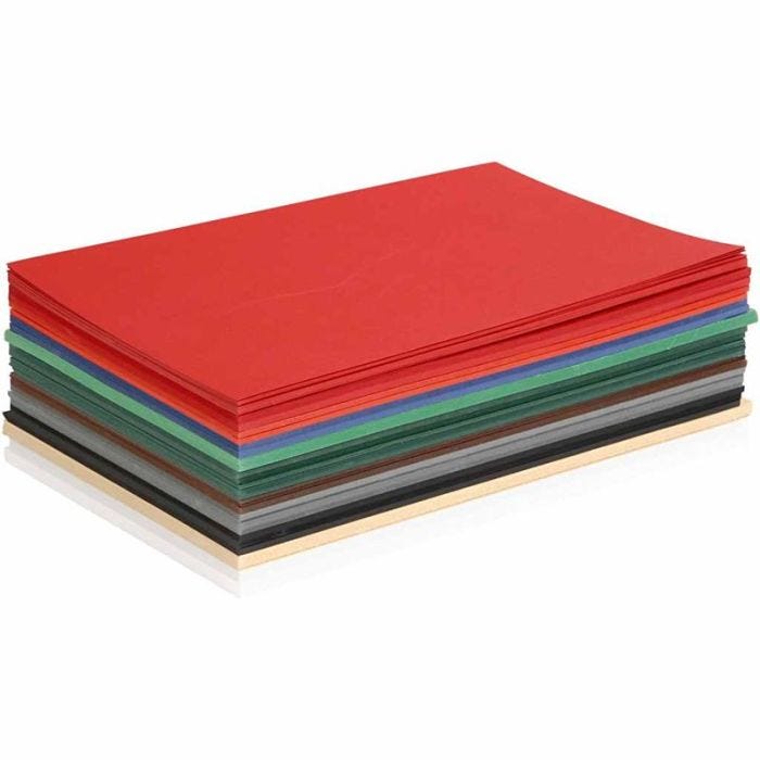 Kerst Karton, A5, vel 148x210 mm, 180 gr, diverse kleuren, 300 div vellen/ 1 doos