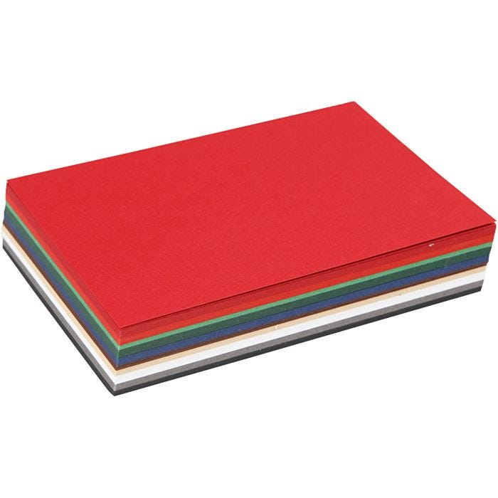 Kerst Karton, A6, vel 105x148 mm, 180 gr, diverse kleuren, 120 div vellen/ 1 doos