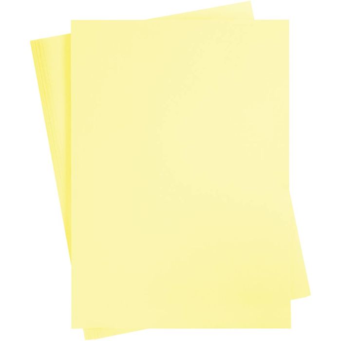 Gekleurd Karton, A2, vel 420x594 mm, 180 gr, lichtgeel, 10 vel/ 1 doos