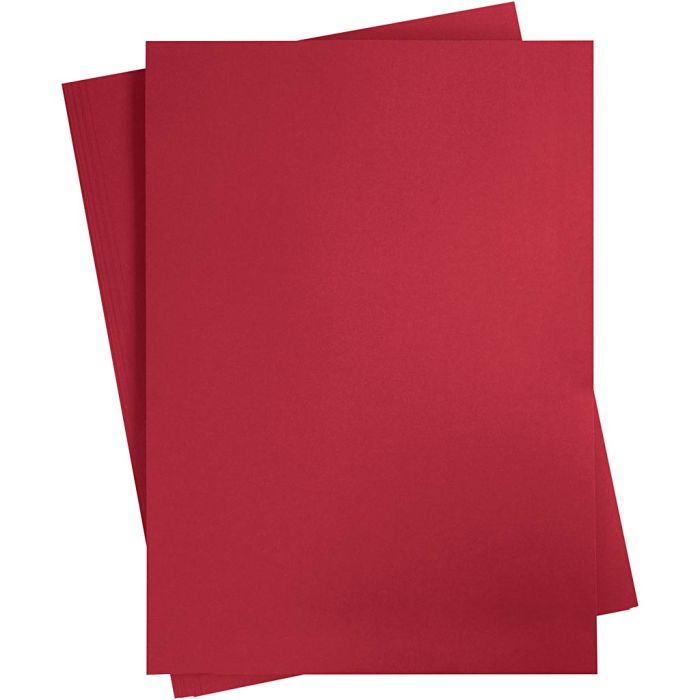 Gekleurd Karton, A2, vel 420x594 mm, 180 gr, kerstrood, 10 vel/ 1 doos