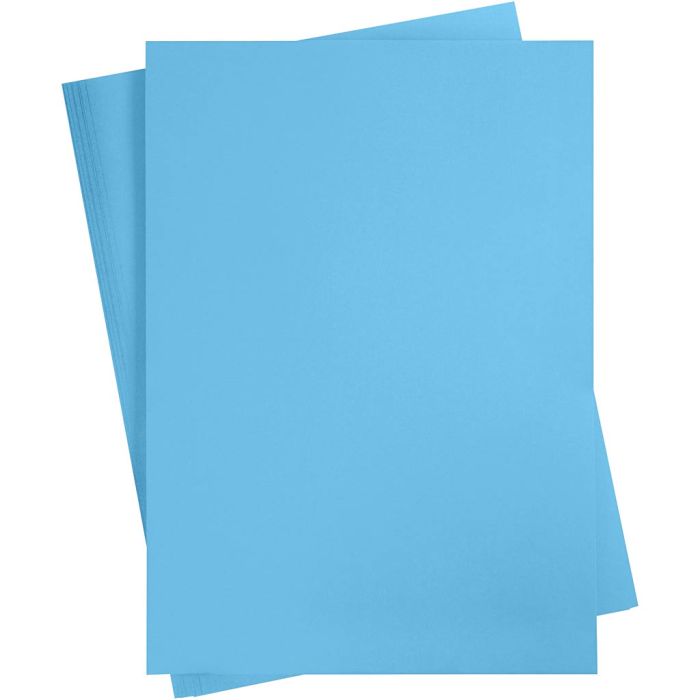 Gekleurd Karton, A2, vel 420x594 mm, 180 gr, blauw, 10 vel/ 1 doos