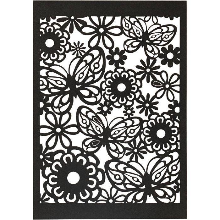 Patroonkarton, vel 10,5x15 cm, 200 gr, zwart, 10 stuk/ 1 doos