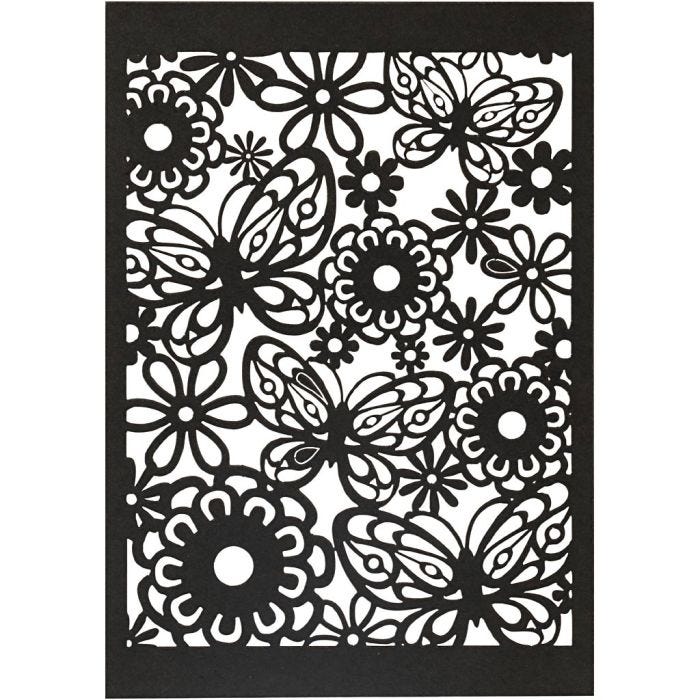 Patroonkarton, 10,5x15 cm, 200 gr, zwart, 10 stuk/ 1 doos