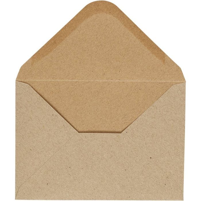 Enveloppen, afmeting envelop 11,5x16 cm, 110 gr, naturel, 10 stuk/ 1 doos