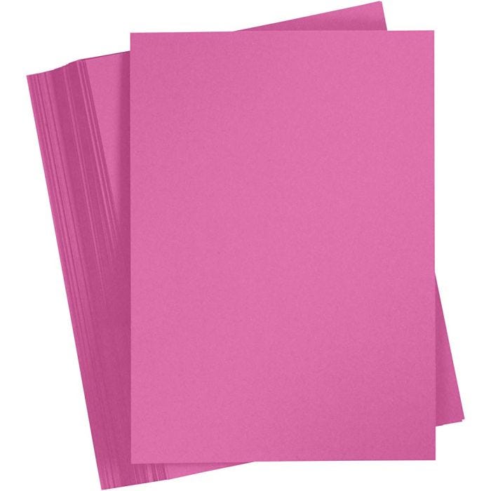 Gekleurd Karton, A4, vel 210x297 mm, 180 gr, roze, 100 vel/ 1 doos