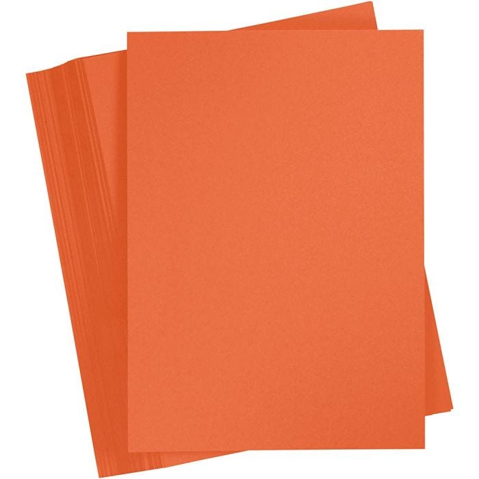 Gekleurd Karton, A4, vel 210x297 mm, 180 gr, oranje, 100 vel/ 1 doos