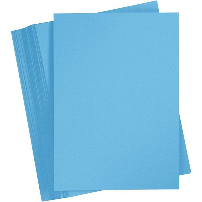 Gekleurd Karton, A4, vel 210x297 mm, 180 gr, blauw, 100 vel/ 1 doos