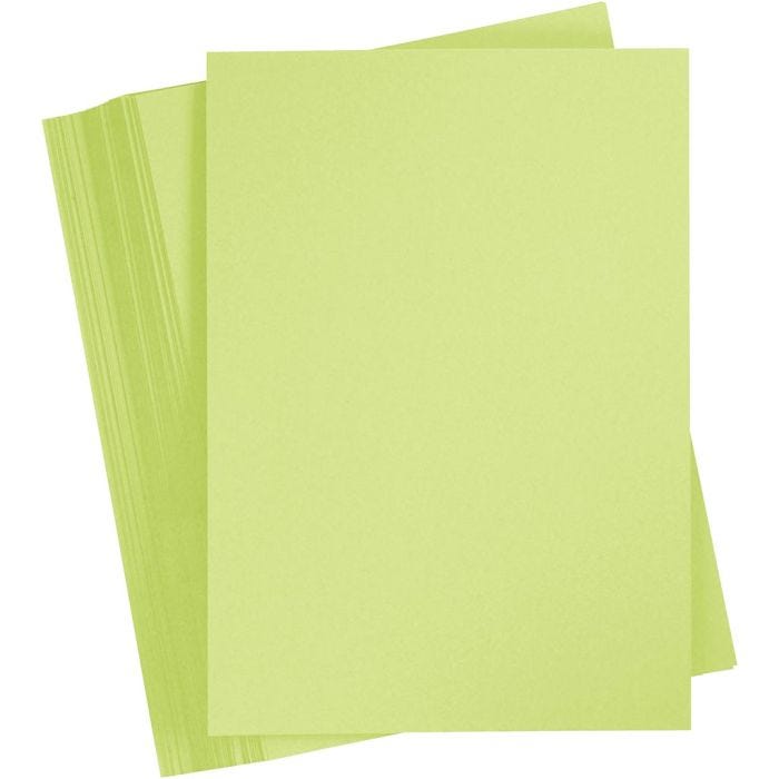 Gekleurd Karton, A4, vel 210x297 mm, 180 gr, lichtgroen, 100 vel/ 1 doos